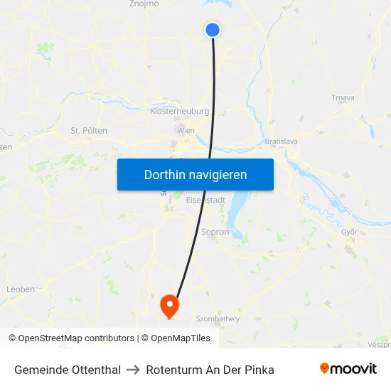 Gemeinde Ottenthal to Rotenturm An Der Pinka map