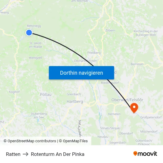 Ratten to Rotenturm An Der Pinka map