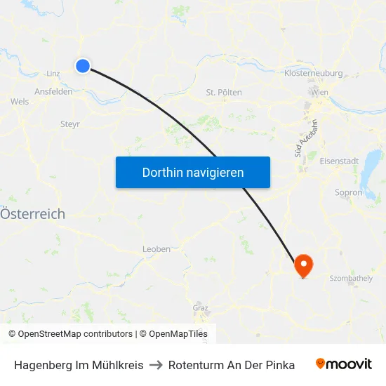 Hagenberg Im Mühlkreis to Rotenturm An Der Pinka map