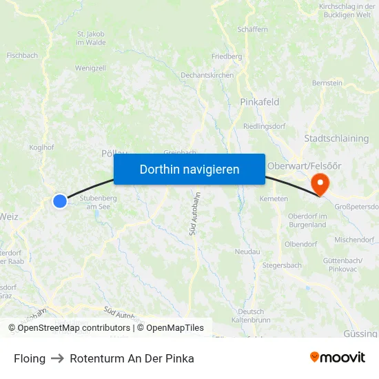 Floing to Rotenturm An Der Pinka map