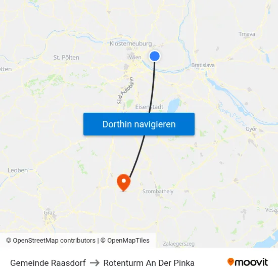 Gemeinde Raasdorf to Rotenturm An Der Pinka map