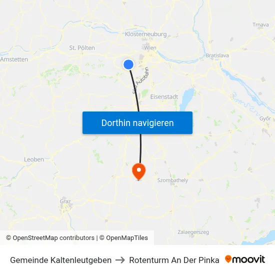 Gemeinde Kaltenleutgeben to Rotenturm An Der Pinka map