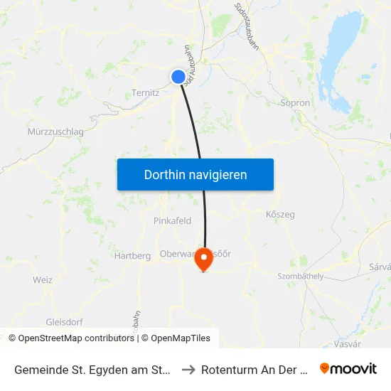 Gemeinde St. Egyden am Steinfeld to Rotenturm An Der Pinka map