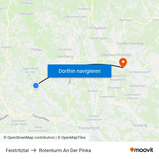 Feistritztal to Rotenturm An Der Pinka map