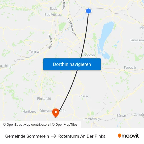 Gemeinde Sommerein to Rotenturm An Der Pinka map