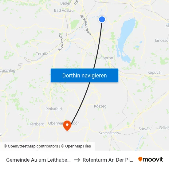 Gemeinde Au am Leithaberge to Rotenturm An Der Pinka map