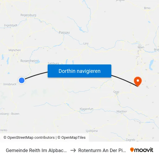 Gemeinde Reith Im Alpbachtal to Rotenturm An Der Pinka map