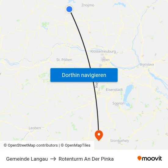 Gemeinde Langau to Rotenturm An Der Pinka map