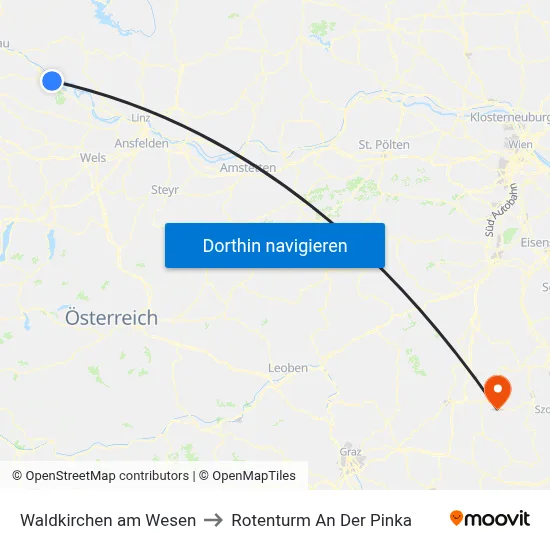 Waldkirchen am Wesen to Rotenturm An Der Pinka map