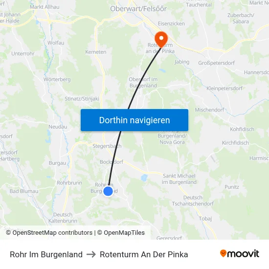 Rohr Im Burgenland to Rotenturm An Der Pinka map