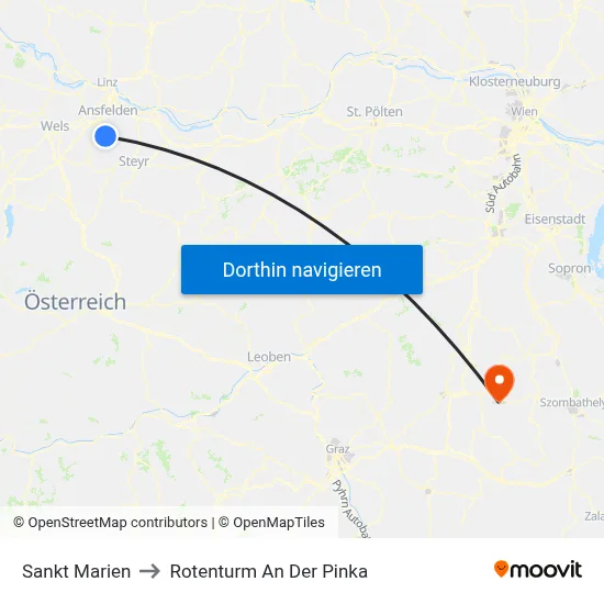 Sankt Marien to Rotenturm An Der Pinka map