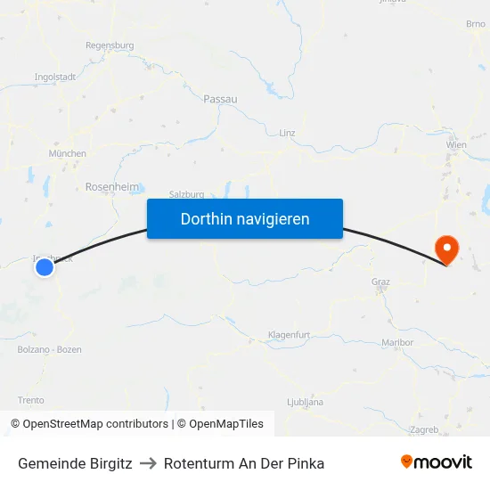 Gemeinde Birgitz to Rotenturm An Der Pinka map