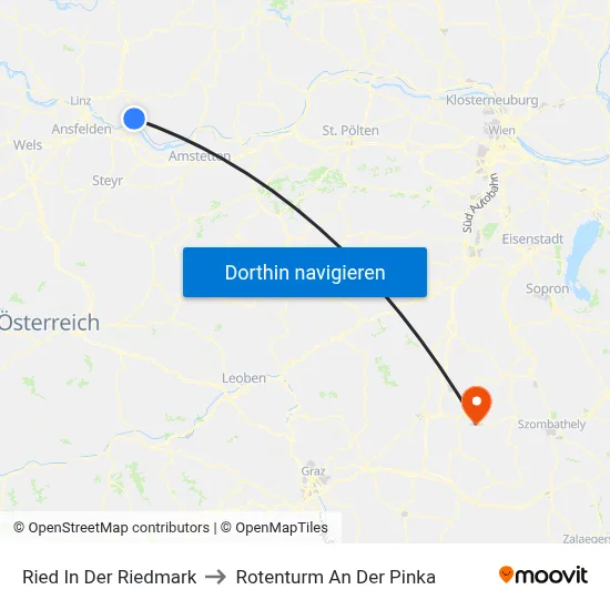 Ried In Der Riedmark to Rotenturm An Der Pinka map
