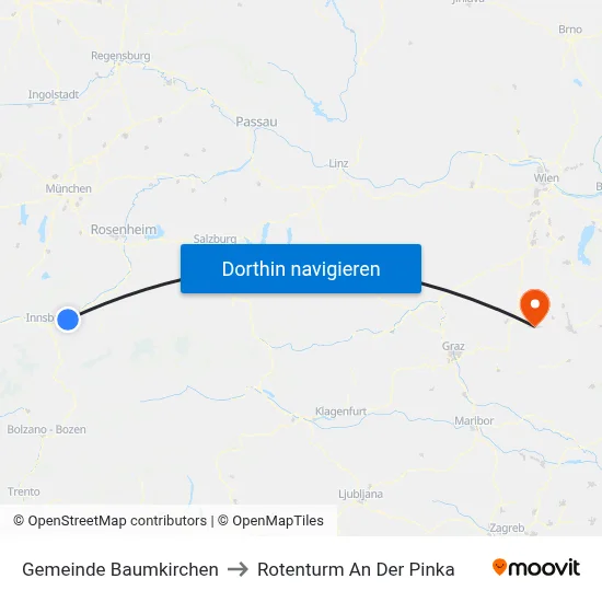 Gemeinde Baumkirchen to Rotenturm An Der Pinka map