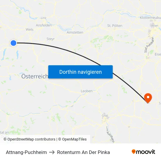 Attnang-Puchheim to Rotenturm An Der Pinka map