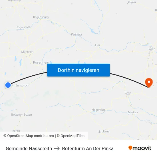Gemeinde Nassereith to Rotenturm An Der Pinka map