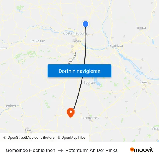 Gemeinde Hochleithen to Rotenturm An Der Pinka map