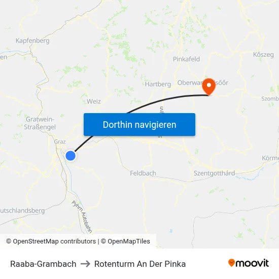 Raaba-Grambach to Rotenturm An Der Pinka map