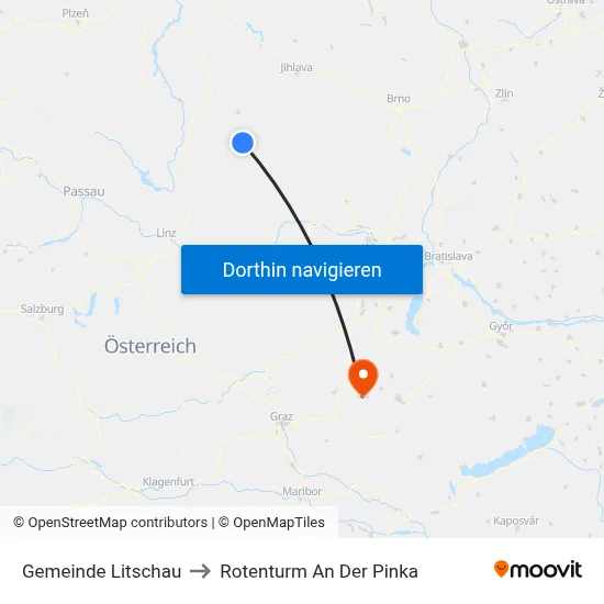 Gemeinde Litschau to Rotenturm An Der Pinka map