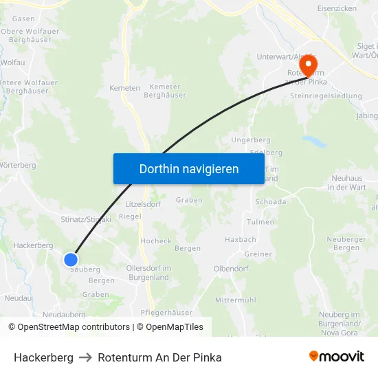 Hackerberg to Rotenturm An Der Pinka map