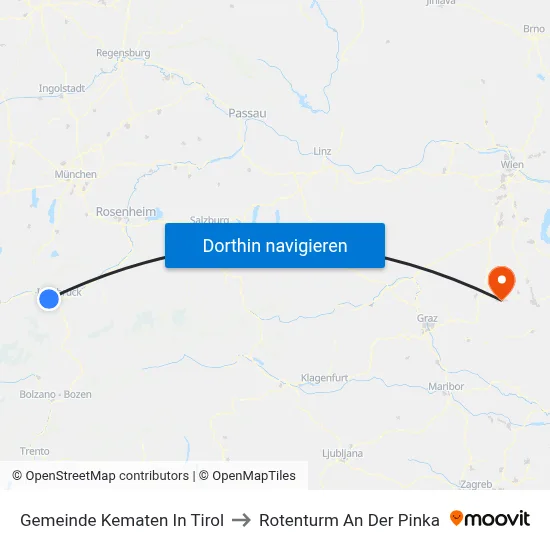 Gemeinde Kematen In Tirol to Rotenturm An Der Pinka map