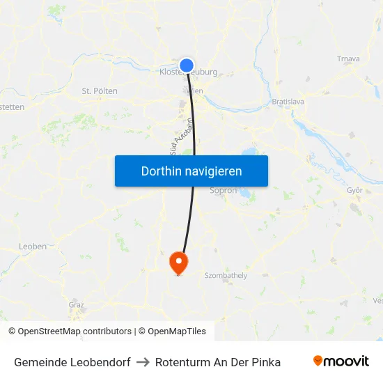 Gemeinde Leobendorf to Rotenturm An Der Pinka map