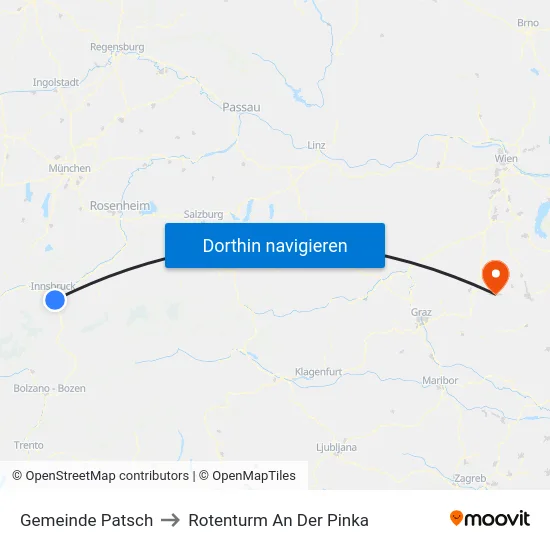 Gemeinde Patsch to Rotenturm An Der Pinka map