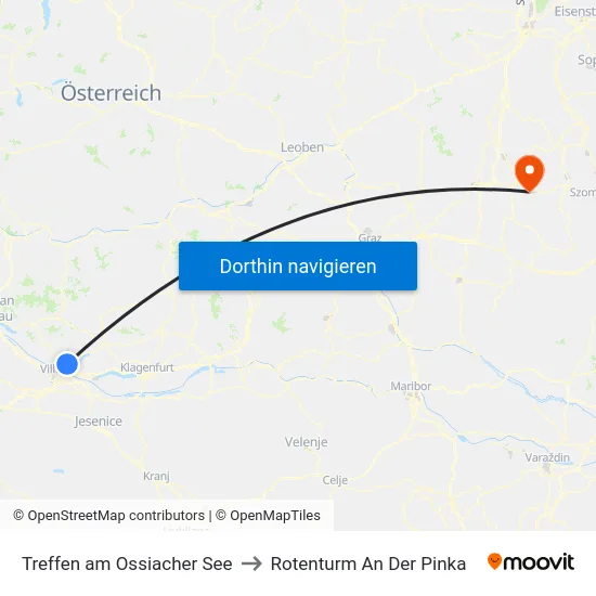 Treffen am Ossiacher See to Rotenturm An Der Pinka map