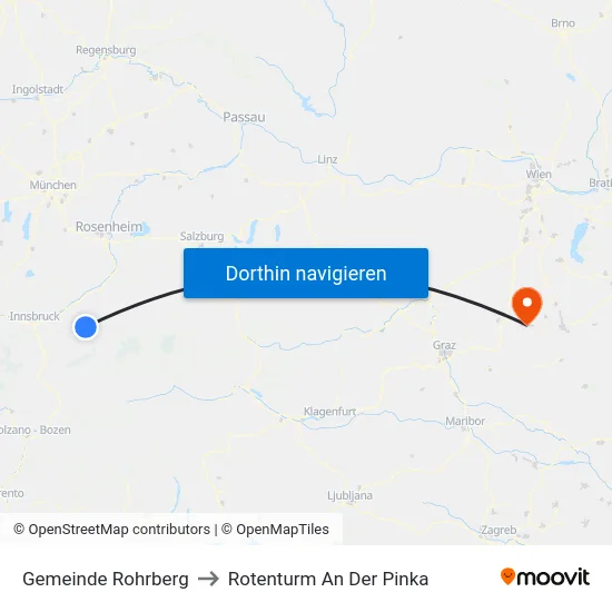Gemeinde Rohrberg to Rotenturm An Der Pinka map