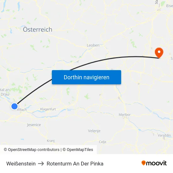 Weißenstein to Rotenturm An Der Pinka map