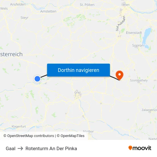 Gaal to Rotenturm An Der Pinka map