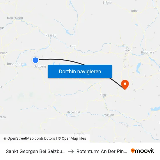 Sankt Georgen Bei Salzburg to Rotenturm An Der Pinka map