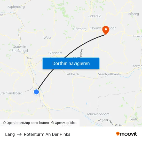 Lang to Rotenturm An Der Pinka map