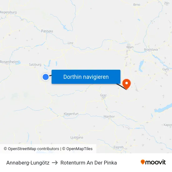 Annaberg-Lungötz to Rotenturm An Der Pinka map