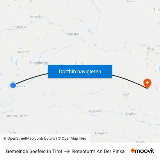 Gemeinde Seefeld In Tirol to Rotenturm An Der Pinka map
