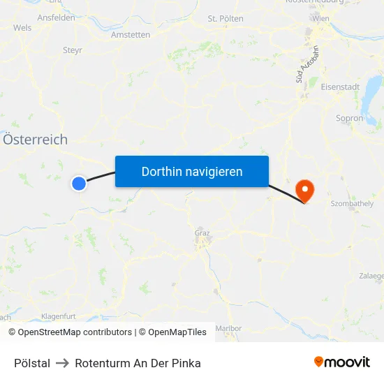 Pölstal to Rotenturm An Der Pinka map