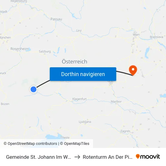 Gemeinde St. Johann Im Walde to Rotenturm An Der Pinka map