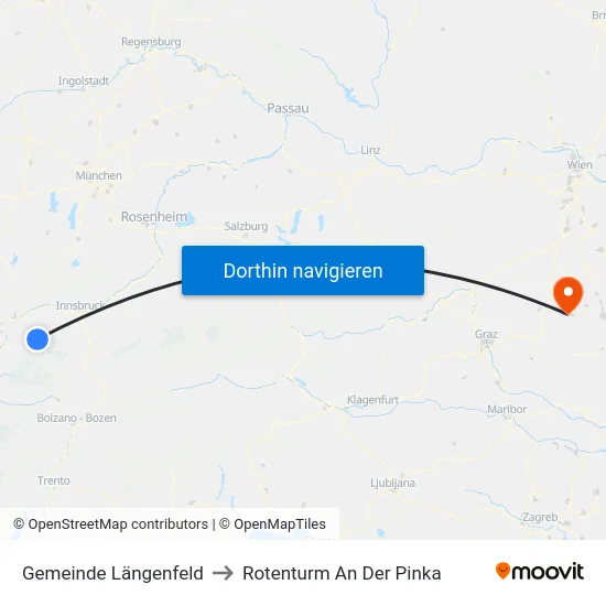 Gemeinde Längenfeld to Rotenturm An Der Pinka map