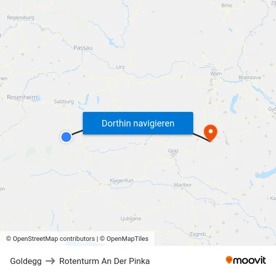 Goldegg to Rotenturm An Der Pinka map