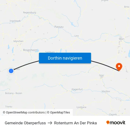 Gemeinde Oberperfuss to Rotenturm An Der Pinka map