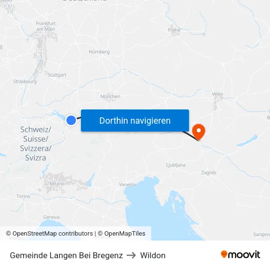 Gemeinde Langen Bei Bregenz to Wildon map