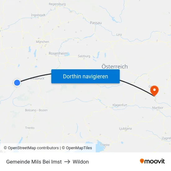 Gemeinde Mils Bei Imst to Wildon map