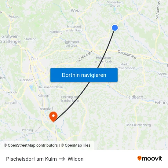 Pischelsdorf am Kulm to Wildon map