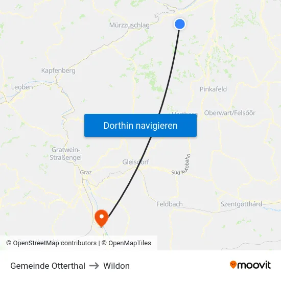 Gemeinde Otterthal to Wildon map