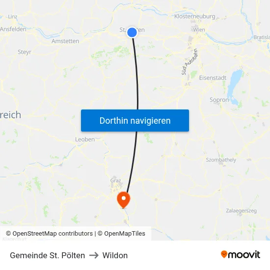 Gemeinde St. Pölten to Wildon map