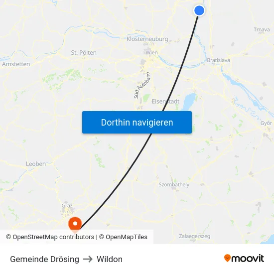 Gemeinde Drösing to Wildon map