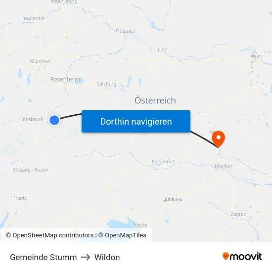 Gemeinde Stumm to Wildon map