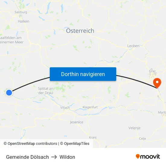 Gemeinde Dölsach to Wildon map