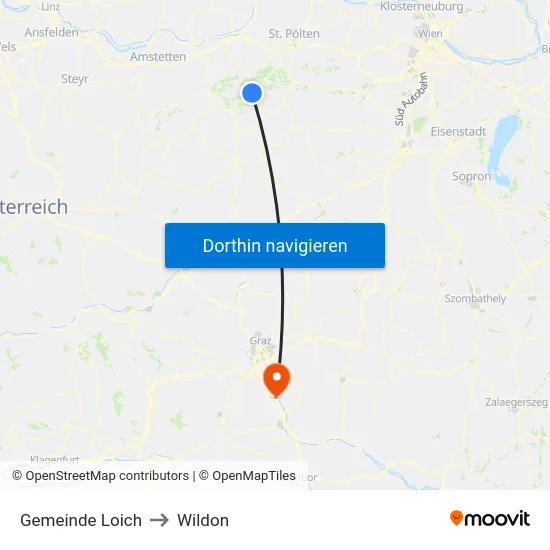 Gemeinde Loich to Wildon map