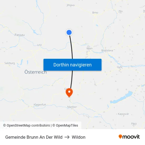 Gemeinde Brunn An Der Wild to Wildon map